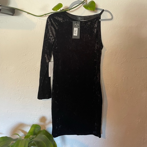 Armani Exchange Velvet  Black Dress - Picture 1 of 6